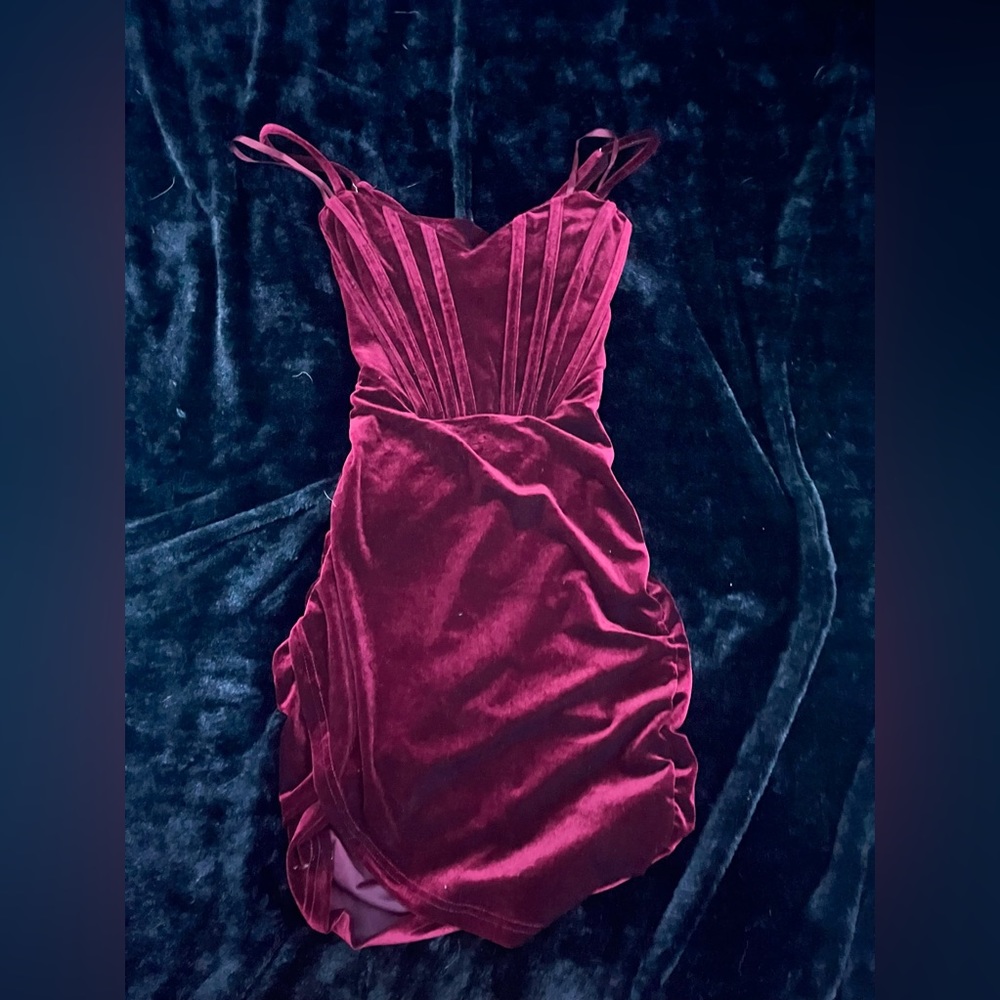 red corset dress